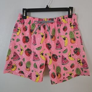 Boardies Fruit Print Pink Swim Trunks. EUC. Size Small